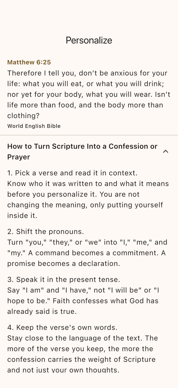 Personalize a verse