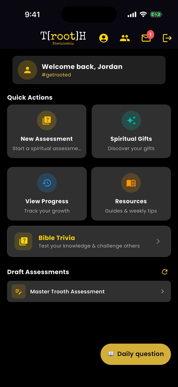 Discipleship dashboard screen