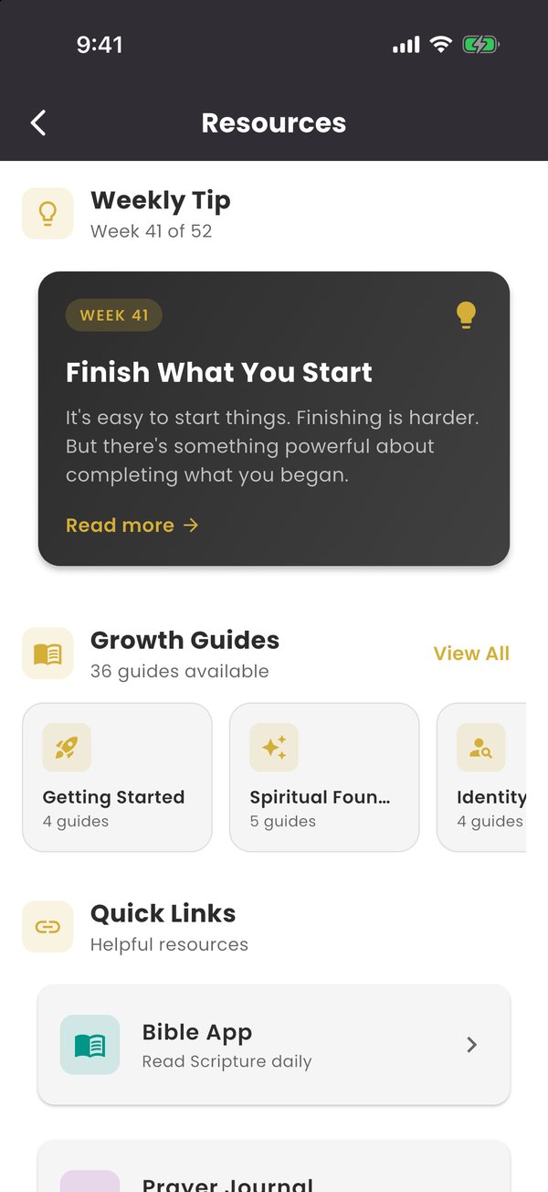 Resources screen