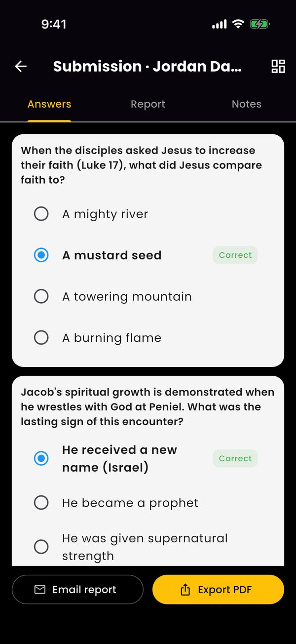 Assessment answers