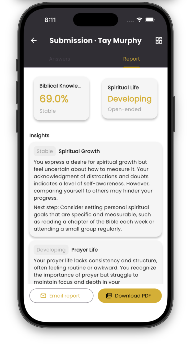 Reviewing assessment results